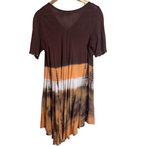 Just Cruising Free Size Boho Multicolor Tye Dye Hippie Dress - Picture 2 of 5